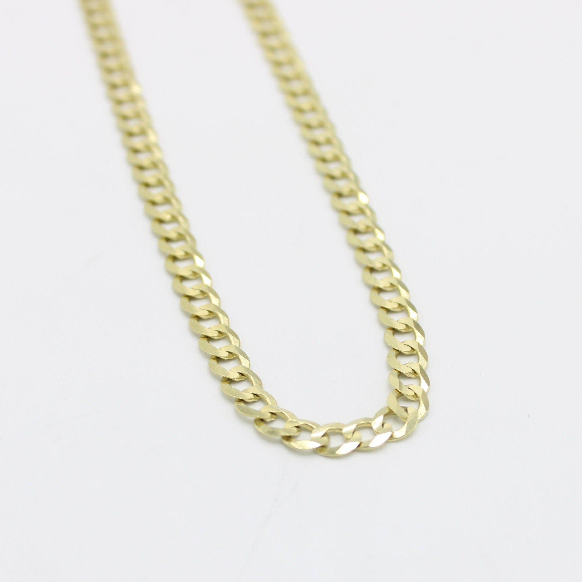 Mens 14k Solid Yellow Gold Cuban Link Chain Necklace 24, 4.5 mm