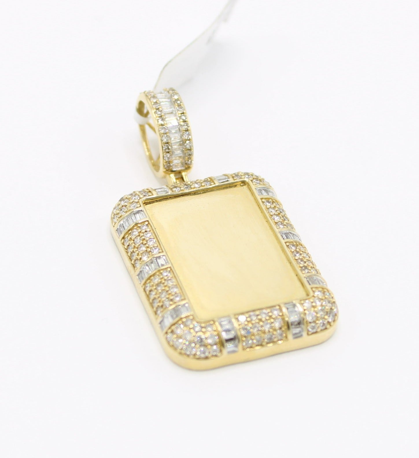 Square diamond pendant on sale yellow gold