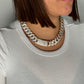 14K Choker Milano Full Cz Stones THREE TONES YELLOW WHITE AND ROSE GOLD