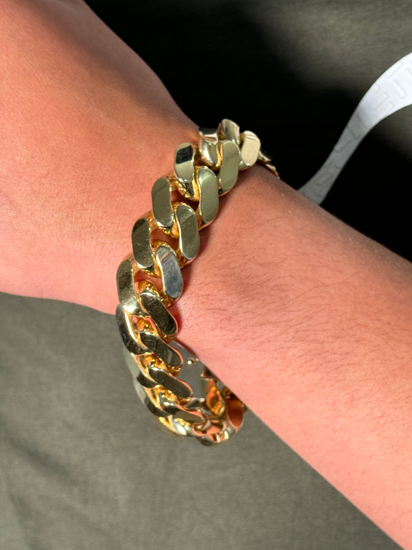 Semi-Solid Miami Cuban Link Bracelet Yellow Gold