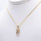 14K Teddy Bear Cz Pendant (Cuban Flag) with Cuban Chain Yellow Gold