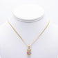 14K Teddy Bear Cz Pendant (Cuban Flag) with Cuban Chain Yellow Gold