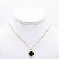 14K Black exotic Trebol Pendant with Cuban Chain  Yellow Gold