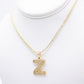 14K VS Diamond Initial Name Pendant With Ice Chain Yellow Gold