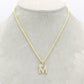 14K Crown Initial letter Name Cz Stones With Rope Chain Yellow Gold