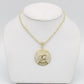 14K Fancy Pendant Cz Stones With Ice Chain Yellow Gold