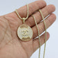 14K Fancy Pendant Cz Stones With Ice Chain Yellow Gold