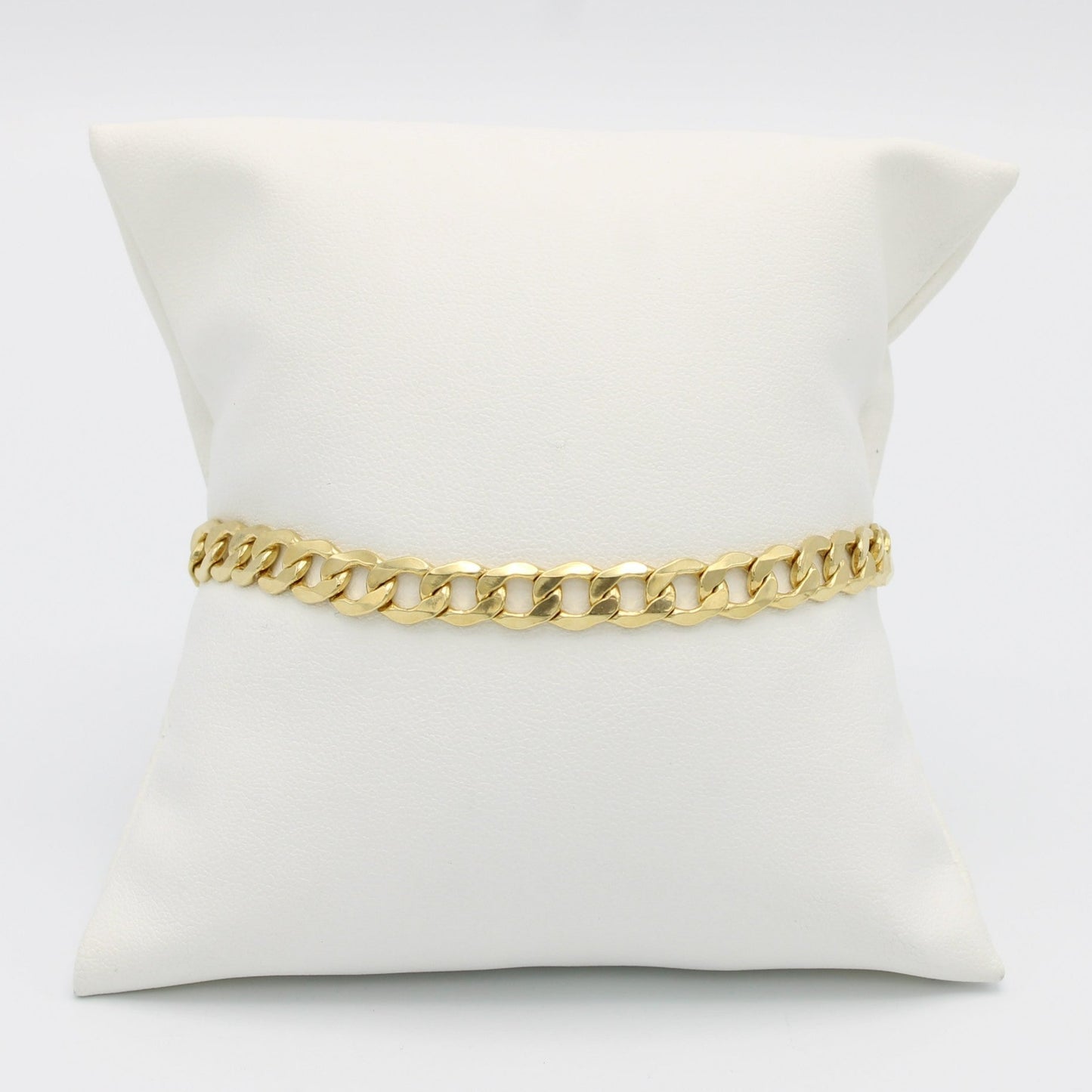 Offer $1,210.00 Semi-Solid Flat Cuban Bracelet Yellow Gold