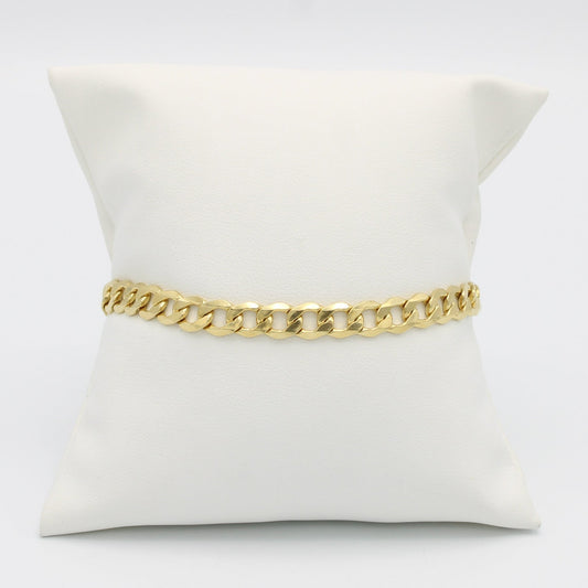 Offer $1,210.00 Semi-Solid Flat Cuban Bracelet Yellow Gold