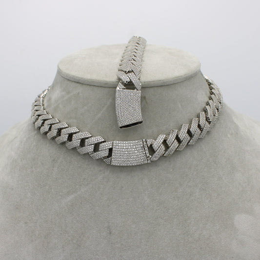 Offer $13,570.00 Set Choker With Bracelet Cz Stones White Gold