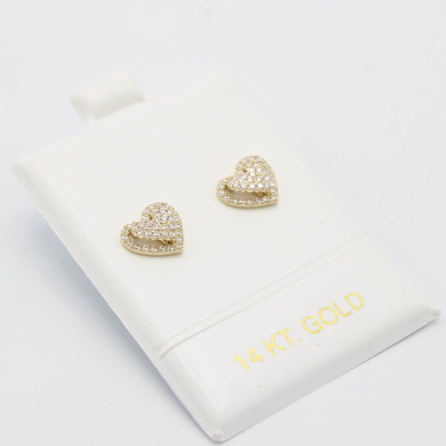 Offer $184.99 Heart Earrings Cz Stones Yellow Gold