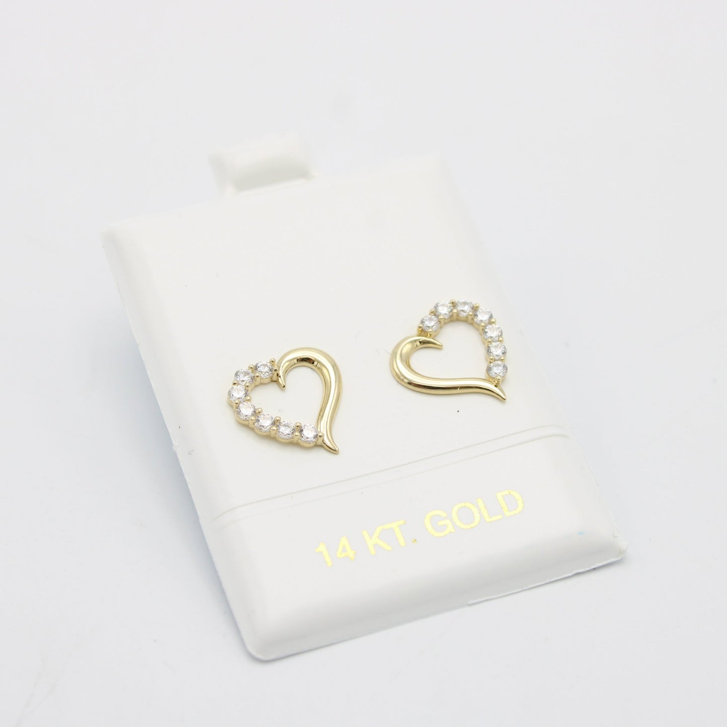 Offer $179.99 Heart Earrings Cz Stones Yellow Gold