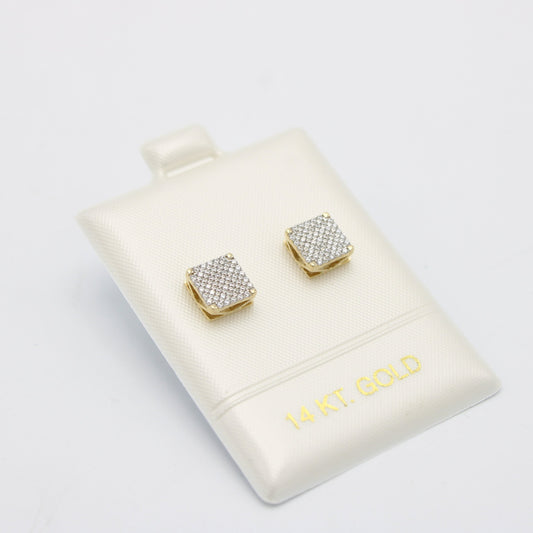 Offer $219.99 Square Earrings Cz Stones Yellow Gold