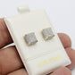 Offer  $264.99 Squeare Earrings Cz Stones Yellow Gold