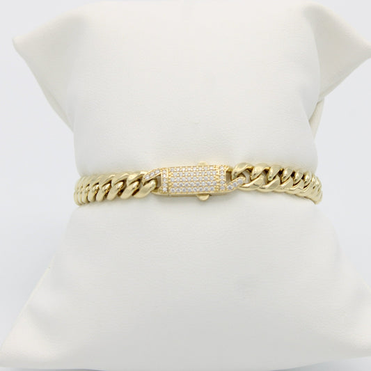 Offer $519.99 Miami Cuban Bracelet Yellow Gold