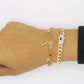 14K Monaco Bracelet Cz Stones With Bangle With Charms Yellow Gold