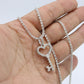 14K VS Diamond Key Pendant With Ice Chain White Gold