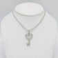 14K VS Diamond Key Pendant With Ice Chain White Gold