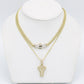 Combo 14K Monaco Choker With Initail Name Pendant with Ice Chain Yellow Gold