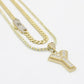 Combo 14K Monaco Choker With Initail Name Pendant with Ice Chain Yellow Gold