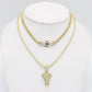 Combo 14K Monaco Choker With Initail Name Pendant with Ice Chain Yellow Gold