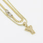 Combo 14K Monaco Choker With Initail Name Pendant with Ice Chain Yellow Gold