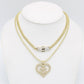 Combo 14K Monaco Choker With Fancy Heart Pendant with Ice Chain Yellow Gold