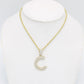 14K Initial Name Pendant Cz Stones With Rope Chain Yellow Gold