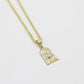 14K Jesus Pendant Two Tones With Rope Chain Yellow Gold