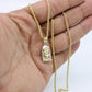 14K Jesus Pendant Two Tones With Rope Chain Yellow Gold