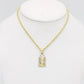 14K Jesus Pendant Two Tones With Rope Chain Yellow Gold