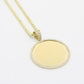 14K Picture Pendant Cz Stones With Rope Chain Yellow Gold