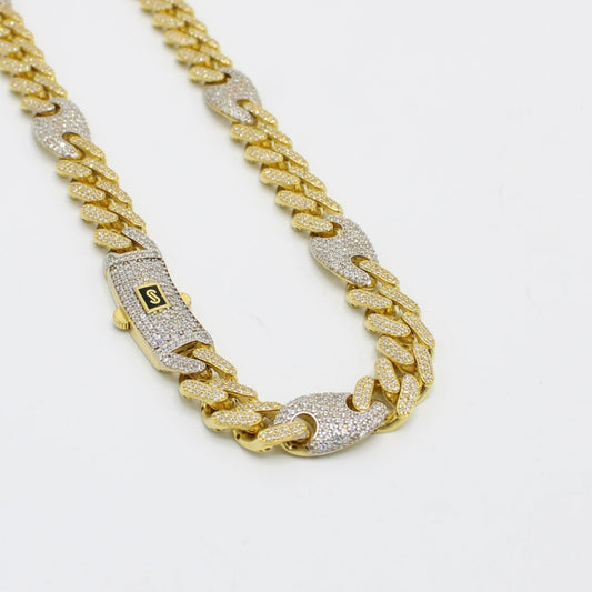 14K Monaco Choker Full Cz Stones  Yellow Gold