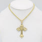 14K Cross Pendant With Rope Chain Yellow Gold