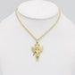 14K Angel Pendant With Rope Chain Yellow Gold