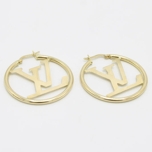 14K Fancy Hoops Yellow Gold