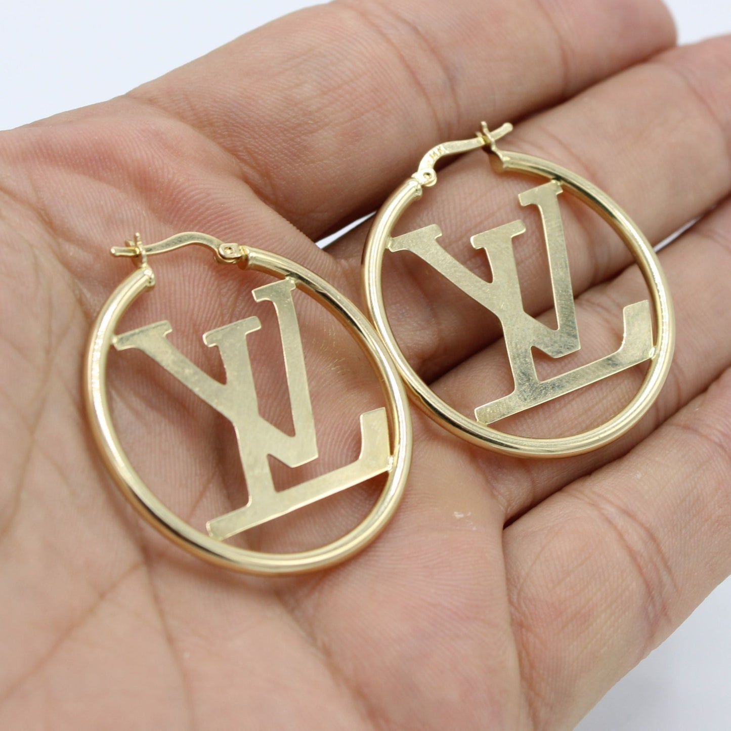 14K Fancy Hoops Yellow Gold