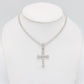 14K VS Diamond Cross Pendant With Moon Cut Chain White Gold