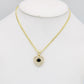 14K Heart Pendant Cz Stones With Cuban Chain Yellow Gold