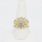 14K Round Men's Ring Cz Stones Yellow Gold