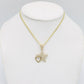 14K Star / Heart Pendant Cz Stones with Cuban Chain Yellow Gold