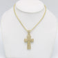 VS Diamond Cross Pendant with Ice Chain Yellow Gold