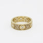 14K Love Ring Full Cz Stones Yellow Gold