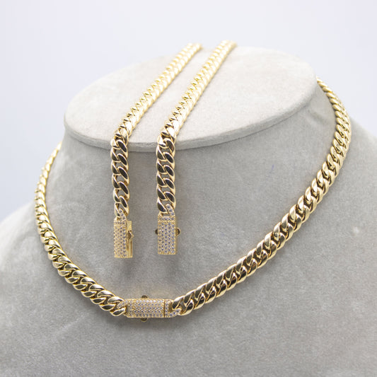 14K Set Choker Milano 3 piece set Yellow Gold