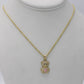 14K Teddy bear With Rope Chain Yellow Gold