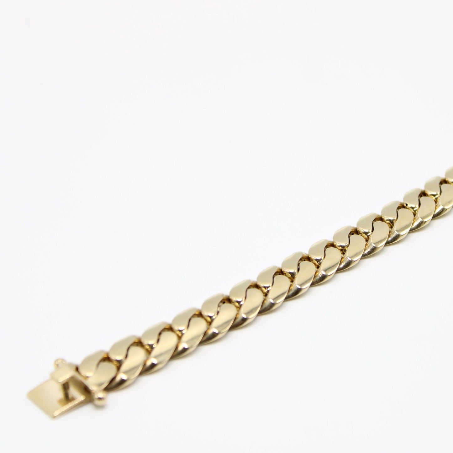 14K Semi Solid Cuban Bracelet Yellow Gold