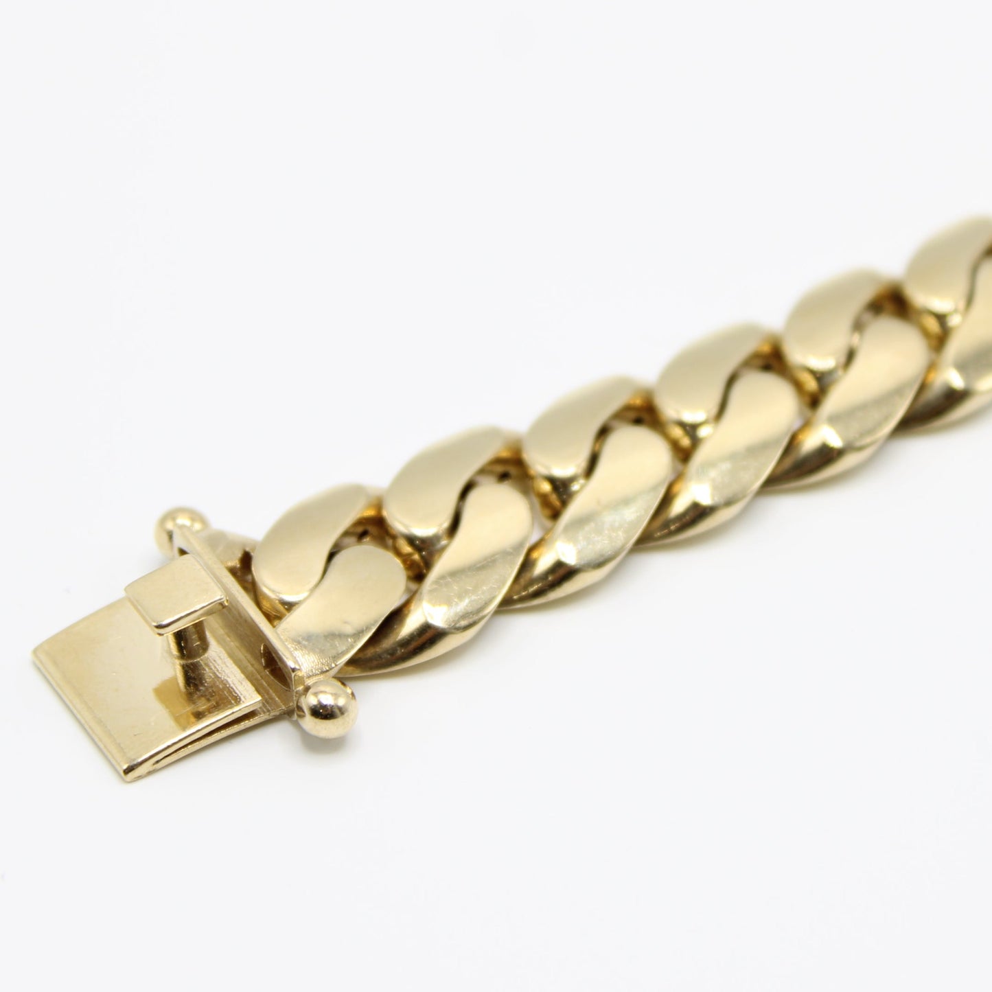 14K Semi Solid Cuban Bracelet Yellow Gold