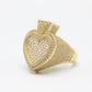 *NEW* 14k CZ Ace Heart Men's Ring