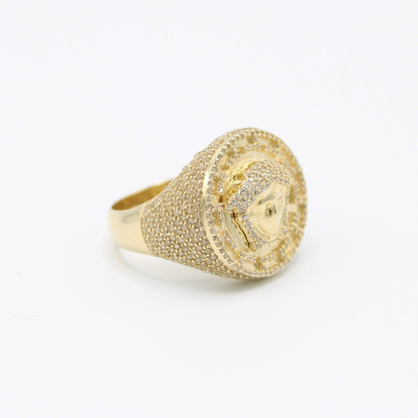 14K Medusa Cz Men's Ring