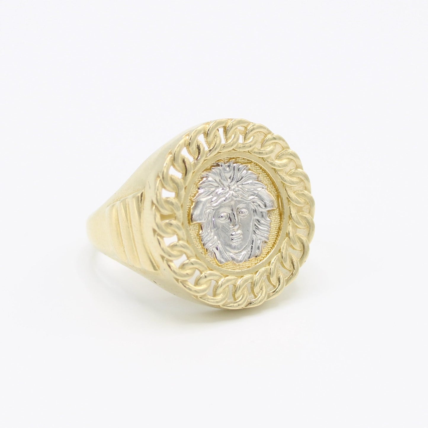 14K Medusa Cz Men's Ring